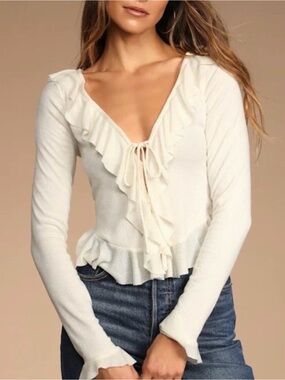 Free People bohemian ruffle cardigan